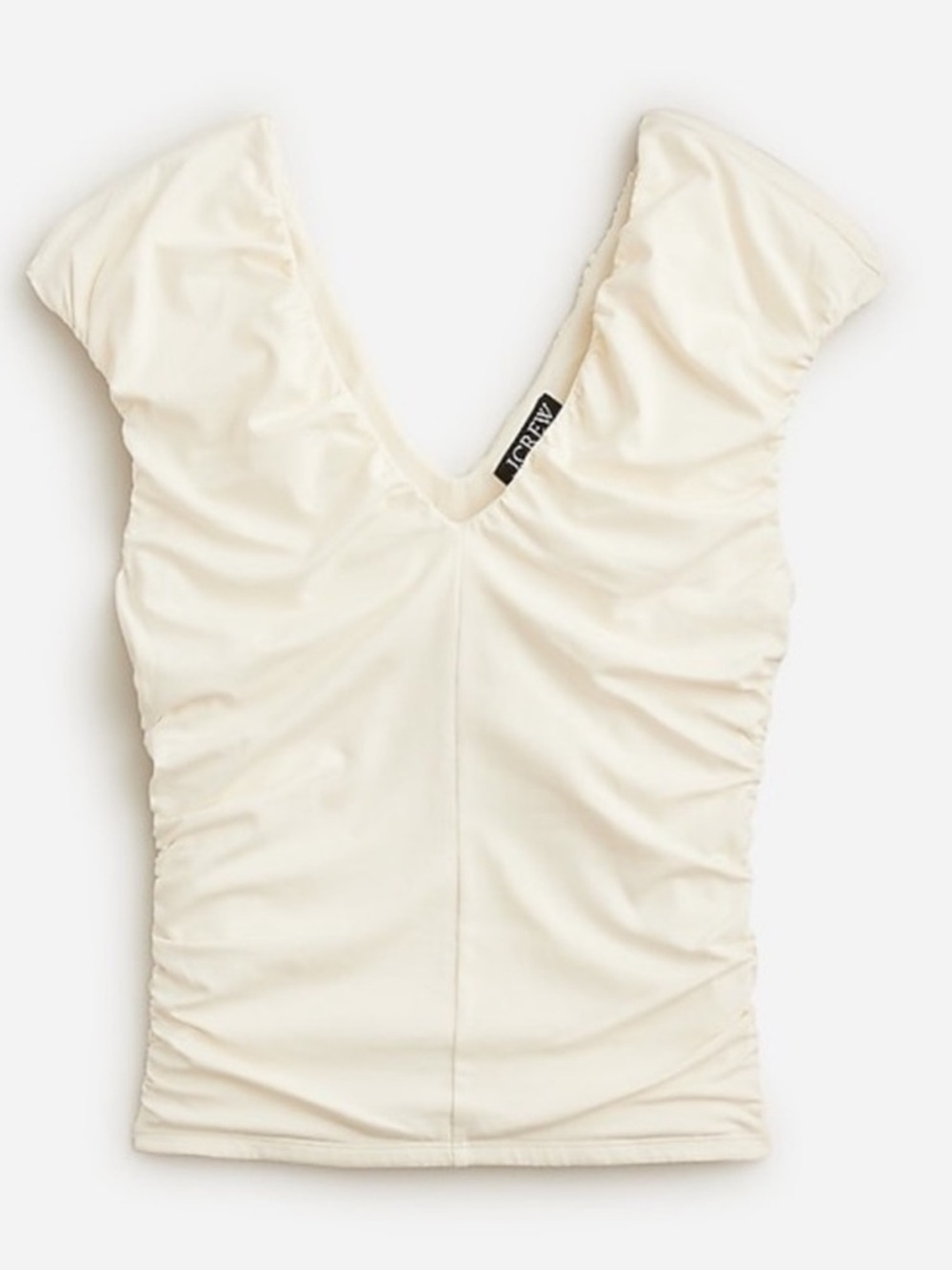 J.Crew ivory ruched V-neck top women’s Sz S